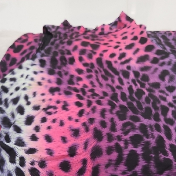 NEW! Vibrant Pink and Purple Leopard Print Dress - Picture 3 of 4